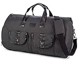 AERJMA Business Herren Reisetasche, Handgepäck Seesack für Männer Frauen – 2 in 1 hängenden Koffer Anzug Reisetaschen schw