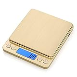 GLLP Tragbare Mini-Koffer-Maßstab 50kg / 110lb Digitale Gepäckwaage Für Reisetasche Hängende Waagen Waage-Balance (Color : Gold 500g)