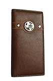 Herren Western Geldbörse Cowboy Texas State Map Wallet Leder Lang Bi-Fold Wallet Casual Rodeo Wallet, coffee, small, C