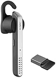 Jabra Stealth UC Bluetooth-Mono-Headset für PC/Handy, Noise-Cancellation, engl. Sprachsteuerung, Multimedia/Musik/GPS-Streaming, anthrazit/silb
