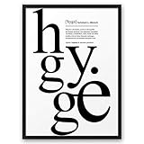 HYGGE II Definition ABOUKI Kunstdruck Poster Bild Geschenk-Idee für Sie Ihn Frauen Männer Freund Freundin Liebes-Paar optional mit Holz-R