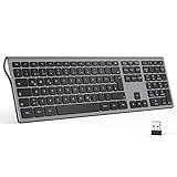 seenda 2.4 G Leise Kabellose Tastatur, QWERTZ Deutsches Layout mit Ziffernblock, kompatibel mit PC, Laptop, und Android TV, Space G