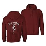 Daisy for U Beste Freunde Pullover für Zwei Mädchen Best Friends Hoodie BFF Pullover Sister Kapuzenpullover Damen Pulli Geburtstagsgeschenk 1 Stück-Rot1-XXXL