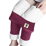 BuyO Winter Warme Thermo Leggings Damen Hose Verdicken mit Plüsch Gefüttert Slim Lange Leggings Elastische Hosen Winter Strumpfhose Pants Warm Blickdichte Leggins Thermolegging