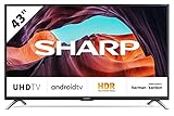 SHARP 43BL6EA Android TV 109 cm (43 Zoll) 4K Ultra HD LED Fernseher (Smart TV, Harman Kardon, Google Assistant) [Modelljahr 2019] Energieklasse g