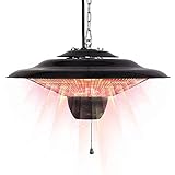 2500W Regenschirm Elektroheizung, Outdoor Elektrische Terrassenheizung, Terrasse Balkon Deckenhängende Infrarot Halogenheizungen für Indoor O