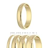 Treuheld® Ring aus 925 Sterling Silber | Gold | Ringgröße 54 | Breite 3mm | Damen & Herren | glänzend | Freundschaftsring Verlobungsring Ehering