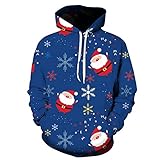 DaDuo Hoodie Herren Oversize 3D Weihnachtsserie Drucken Pullover Herren Straße Trend Universität Paare Sweatshirt Komfortabel Sanft Kapuzenpullover Herren SDLR-02 XXL