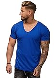 Code47 Herren Shirt Hoodie Longsleeve Kurzarm Shirt Sweatshirt T-Shirt BS500 Blau XXL