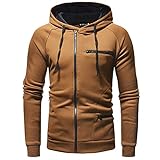 Dafanx Herren Kapuzenpullover Kapuzen Sweatshirt Kordelzug Langarm Reißverschluss Hoodie Tops Mantel Outw