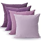 Tayis 4er Set Violett Samt Kissenbezug 45x45cm Kissenbezüge Dekorative Kissenhülle Sofakissenbezug Dekokissen mit Verstecktem Reißverschluss Zierkissenbezüge für Wohnzimmer Sofa Schlafzimmer Bett L