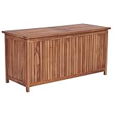 vidaXL Teak Massiv Aufbewahrungsbox Gartentruhe Gartenbox Kissenbox Truhe Box