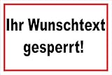 Melis Folienwerkstatt Schild Wunschtext gesperrt - 15x10cm - 3mm Aluverbund – 20 VAR S00100-018-B