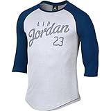 Nike 3/4 Raglan Herren T-Shirt S Blanco/Azul M