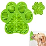 O-Kinee Hund Lecken Pad, Fußabdruck Licking Mat, Slow Feeder Leckpad, Leckmatte für Hunde, für Pflege Training, Puppy Grooming Trocknen Spielzeug mit Super Starke Saugk