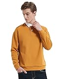 MakingDa Herren-Polo-Shirt, langärmelig, kontrastierende Farben, Golf-Tennis-T-Shirt, Poloshirts, gelb, XL