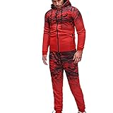 QWERD Herren Jogging Anzug Trainingsanzug Sportanzug Männer Trainingsanzug Jogginganzug Kapuzenjacke und Hose mit Taschen Freizeitanzug Laufanzug Gym Fitness Runningwear Outdoor Hausanzug