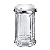 Westmark Zuckerstreuer, Fassungsvermögen: 300 ml, Glas/Rostfreier Edelstahl, New York, Silber/Transparent, 65202260
