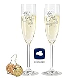 Leonardo Sektgläser Mr. Right & Mrs. Always Right - Sektgläser zur Hochzeit - Hochzeitsgeschenke für Brautpaar - Lustige Geschenk