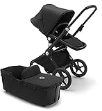 Bugaboo Lynx, 2-in-1 Kinderwagen: leichter komfortabler Multi-Terrain Buggy mit Liegewanne, einteilig faltbar, schwarzes Fahrgestell & schwarzes S