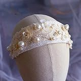 HGVVNM Retro Stickerei Spitze Blume Haarband Perle Stirnband Reise Schießereien Bräute Hochzeit Haarschmuck