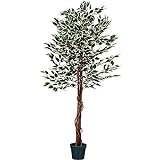 PLANTASIA® Ficus-Baum, Echtholzstamm, Kunstbaum, Kunstpflanze - Variante: 160 oder 190 cm, Schadstoffgeprü