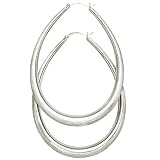 Jobo Damen Creolen 925 Sterling Silber eismatt Ohrringe Silberohrringe Silb