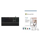 Logitech G513 mechanische Gaming-Tastatur, GX-Blue Clicky Switches, RGB-Beleuchtung, Microsoft 365 Single | Box