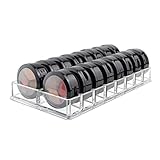 Kabxhueo Transparente Acryl Lidschatten Make Up Organizer mit 16 Fächern Kompakte Schubladen Schreibtisch Organizer Schminke Kosmetik Aufbewahrung für Lidschatten Roug