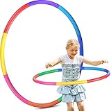 Hoola Hoop Reifen Kinder, 8 Abschnitte Hoola Hoop für Kinder Abnehmbare Fitness für Zuhause Draussen Schule Party Tanzen Fettverbrennung Tanzen Yoga Agility-Ausrüstung für Hunde(Rot, Gelb, Grün, Blau)