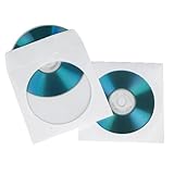 Hama CD-/DVD-/Blu-ray Papierhüllen, 100er-Pack (mit transparentem Sichtfenster, verschließbar) weiß