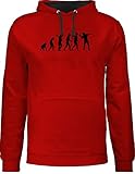 Shirtracer Entwicklung und Evolution Outfit - Football Evolution QB - L - Rot/Schwarz - Pullover Football - JH003 - Hoodie zweifarbig und Kapuzenpullover für Herren und D