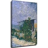 Montmartre – Pfad mit Sonnenblumen von Vincent Van Gogh Poster-Aufhänger, Kunstdruck, Wandaufhängung, Leinwand, Posterrahmen, 50 x 75