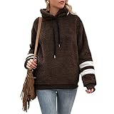 Fascino-M Mode Damen Pullover Kapuzenpullover Lange Ärmel Teddy Fleece Hoodie Herbst Winter Hoodies Langarm Y2K Freizeit Sweatshirt Mit Kap