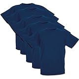 5 Fruit of the loom Kinder T-Shirts Valueweight 104 116 128 140 152 Diverse Farbsets auswählbar 100% Baumwolle (104, Navy)