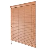 Jalousien Holz Jalousie Braun, Wasserdicht Blackout Fensterrollos für Wohnzimmer/Schlafzimmer/Badezimmer, 50mm Lamellen, 60cm/ 80cm/ 100cm/ 120cm/ 140cm breit (Size : 100x220cm(39.4'x86.6'))