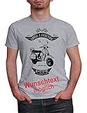 Herren T-Shirt PX mit Spiegel Legend mit Wunschtext (Grau, XL)