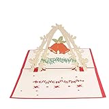 LZHLMCL Festival Grußkarte 3D Weihnachtskarte Dreidimensionale Weihnachtskarte Weihnachtsbaumglock