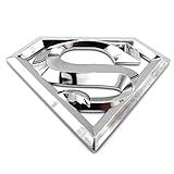 3D Emblem Superman Chrom Kunststoff mit Schaumstoff-Kleberückseite Badge von VmG-S