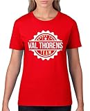 Comedy Shirts - Aprés Ski Team - Val Thorens V1 - Damen T-Shirt - Rot/Beige-Weiss Gr. L
