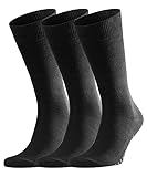 FALKE Herren Family 3-Pack M SO Socken, Blickdicht, Schwarz (Black 3000), 43-46 (UK 8.5-11 Ι US 9.5-12) (3er Pack)