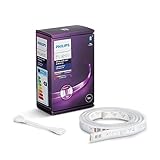 Philips Hue White & Col. Amb. Lightstrip Plus 1m Erweiterung, 950lm, 16 Mio. Farben, steuerbar via App, kompatibel mit Amazon Alexa (Echo, Echo Dot)