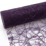 100 Deko Herzen + 25 m x 30 cm Sizoweb - Vlies Original Tischband Tischläufer aubergine - 64 023-R 300+H
