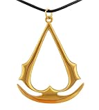 Hanessa Herren-Schmuck Gold Assassinen Symbol Mittelalter Assassin's Creed Zeichen der Assassinen Gamer Kunst-Leder Geschenk für den Freund/M