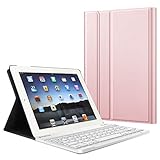 Fintie Tastatur Hülle für iPad 2 / iPad 3 / iPad 4 - Ultradünn leicht SlimShell Ständer Schutzhülle Keyboard Case mit magnetisch Abnehmbarer drahtloser Deutscher Bluetooth Tastatur, Roség