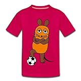 Spreadshirt Die Sendung Mit Der Maus Mit Fußball Teenager Premium T-Shirt, 146-152, Dunkles Pink