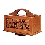 shiqi Holz drehbarer Fernbedienungshalter,Nachttisch Fernseher Remote Office Supplies Desktop Organizer,Fernbedienung (Color : Cherry Wood)