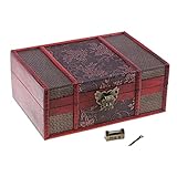 GJRFYJ CFSLP Vintage-Stil-hölzerne Schmuck-Box-Aufbewahrungskasten-Weinlese-hölzerne Muster Schmuck Schatzkasten-Organizer (Color : C, Size : One Size)