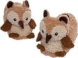 FUNZIEZ! - Eule Fuzzy Hausschuhe - Unisex Hausschuh - Stofftier Hausschuhe, braun, X-Larg