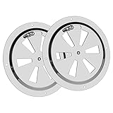 Vegena 2 Stück Edelstahl Rund Lüftungsrosette, 125mm Lüftungsblech Kiemenlüfter Tellerventil Runde Entlüftungsöffnungs Grill Bootsteile Verschließbar Lüftungsblech für Smoker Boot Camper Haus, Silb